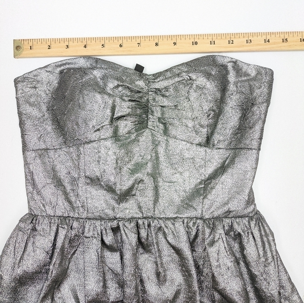 Le Chateau metallic grey silver strapless mini dress size XS - Picture 5 of 14